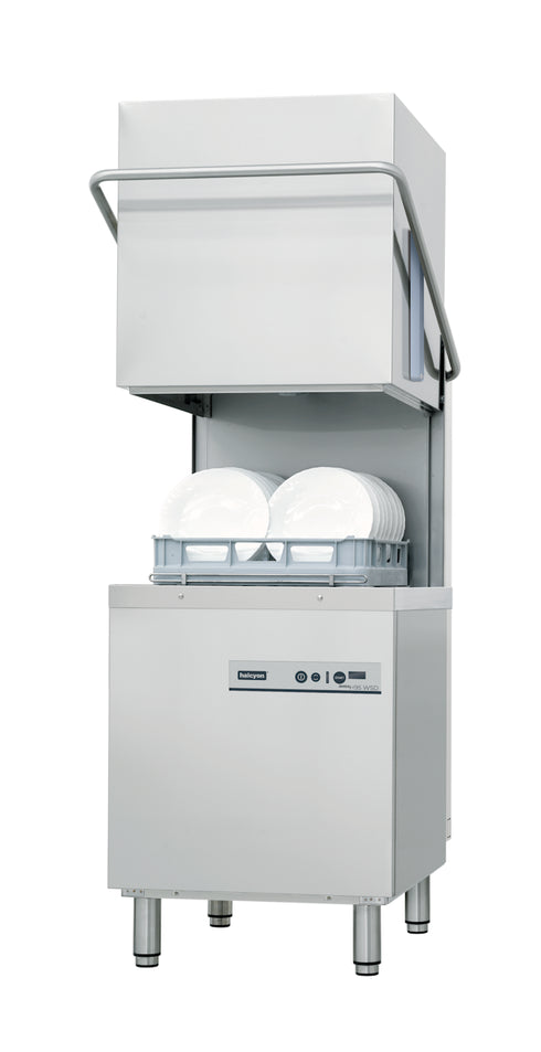 Halcyon Aimka AMH95WSD Passthrough Hood Type Dishwasher 500mm Basket + Drain Pump + Built in Softener