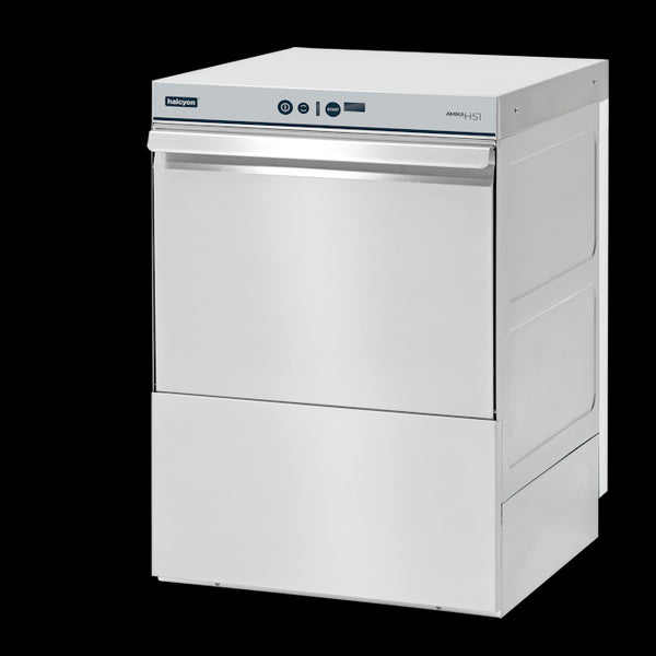 Halcyon Aimka AMH55 WSD-GW Undercounter Glasswasher 500mm + Drain Pump + Water Softener